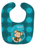 Zoo Month 6 Monkey Baby Bib Easy-Clean Baby Bib Baby Feeding Accessory Baby Mealtime Essential, 10 x 13, Multicolor