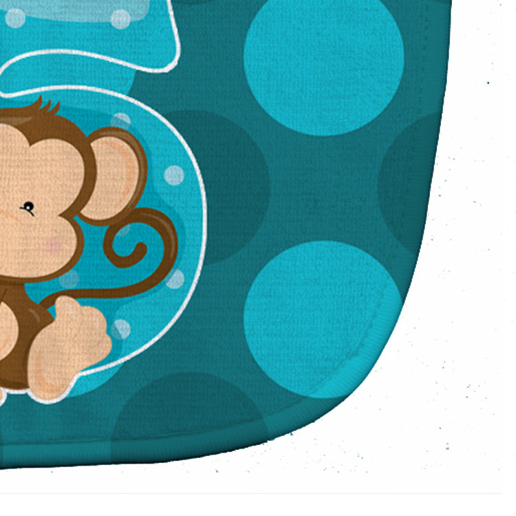 Zoo Month 6 Monkey Baby Bib Easy-Clean Baby Bib Baby Feeding Accessory Baby Mealtime Essential, 10 x 13, Multicolor