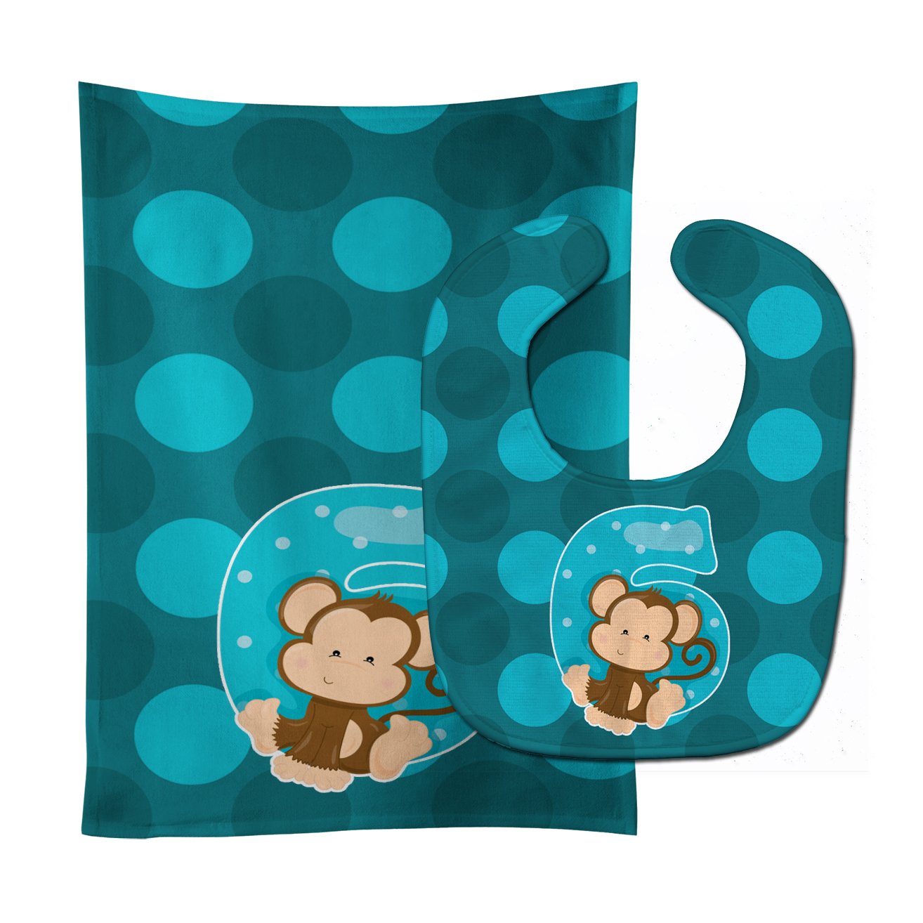 Zoo Month 6 Monkey Baby Bib & Burp Cloth Easy-Clean Baby Bib Baby Feeding Accessory Baby Mealtime Essential