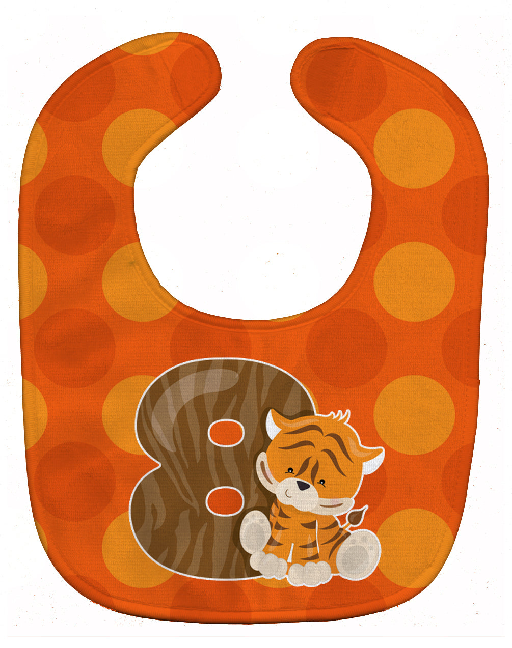 Zoo Month 8 Tiger Baby Bib Easy-Clean Baby Bib Baby Feeding Accessory Baby Mealtime Essential, 10 x 13, Multicolor