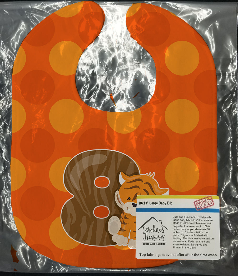 Zoo Month 8 Tiger Baby Bib Easy-Clean Baby Bib Baby Feeding Accessory Baby Mealtime Essential, 10 x 13, Multicolor