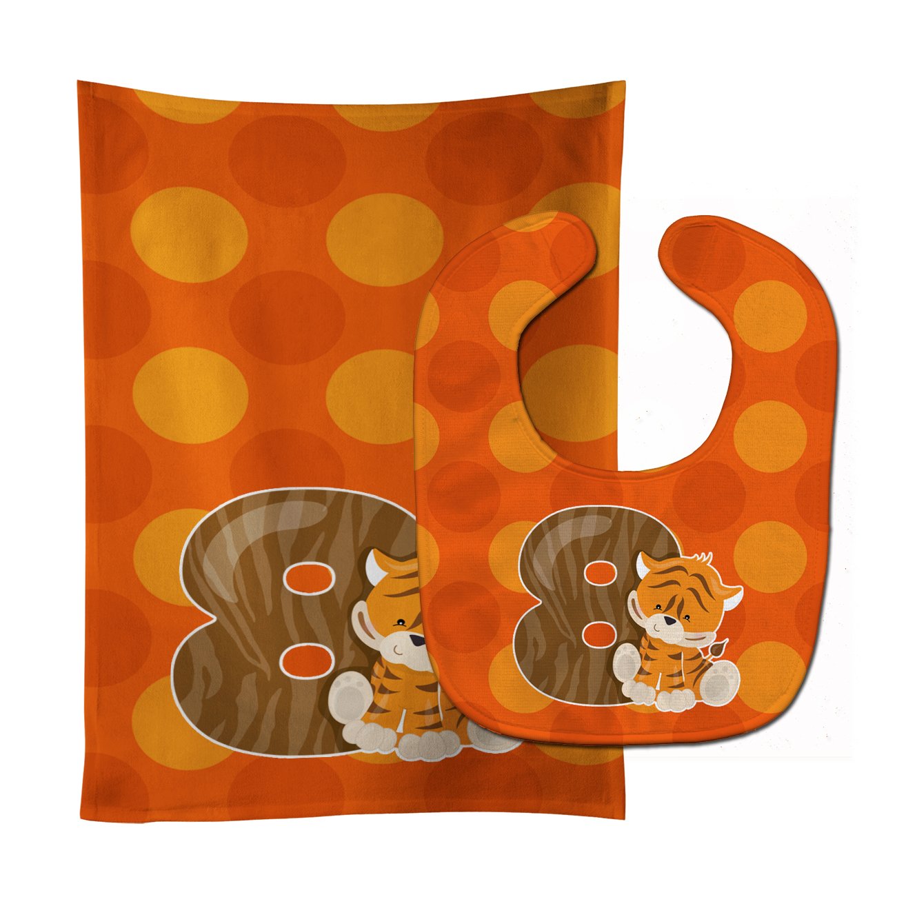 Zoo Month 8 Tiger Baby Bib & Burp Cloth Easy-Clean Baby Bib Baby Feeding Accessory Baby Mealtime Essential