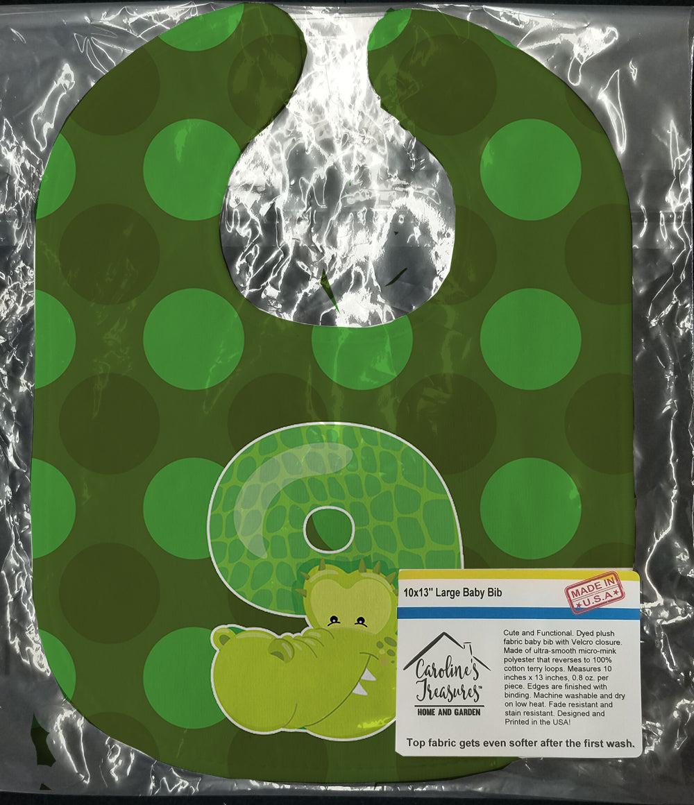 Zoo Month 9 Aligator Baby Bib Easy-Clean Baby Bib Baby Feeding Accessory Baby Mealtime Essential, 10 x 13, Multicolor