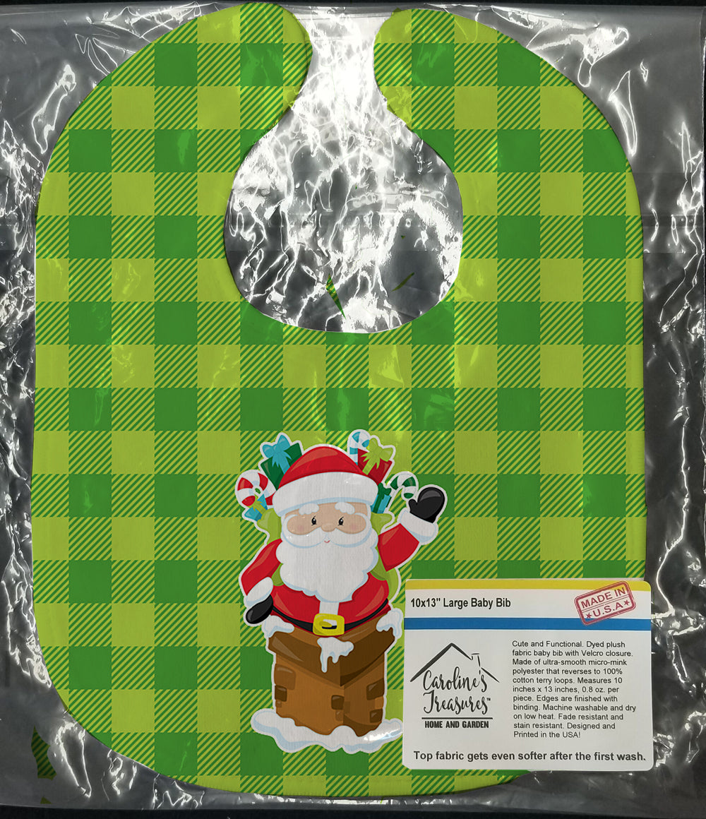 Christmas Santa Claus #2 Baby Bib Easy-Clean Baby Bib Baby Feeding Accessory Baby Mealtime Essential, 10 x 13, Multicolor