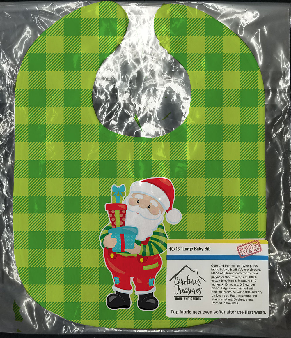 Christmas Santa Claus #3 Baby Bib Easy-Clean Baby Bib Baby Feeding Accessory Baby Mealtime Essential, 10 x 13, Multicolor
