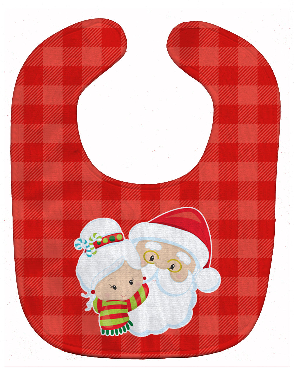 Christmas Santa Claus and Mrs Claus Baby Bib Easy-Clean Baby Bib Baby Feeding Accessory Baby Mealtime Essential, 10 x 13, Multicolor