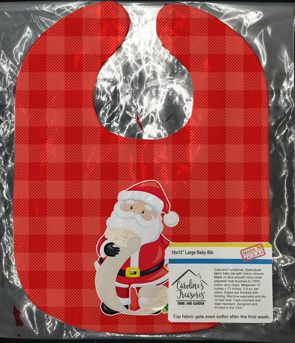 Christmas Santa Claus list Baby Bib Easy-Clean Baby Bib Baby Feeding Accessory Baby Mealtime Essential, 10 x 13, Multicolor