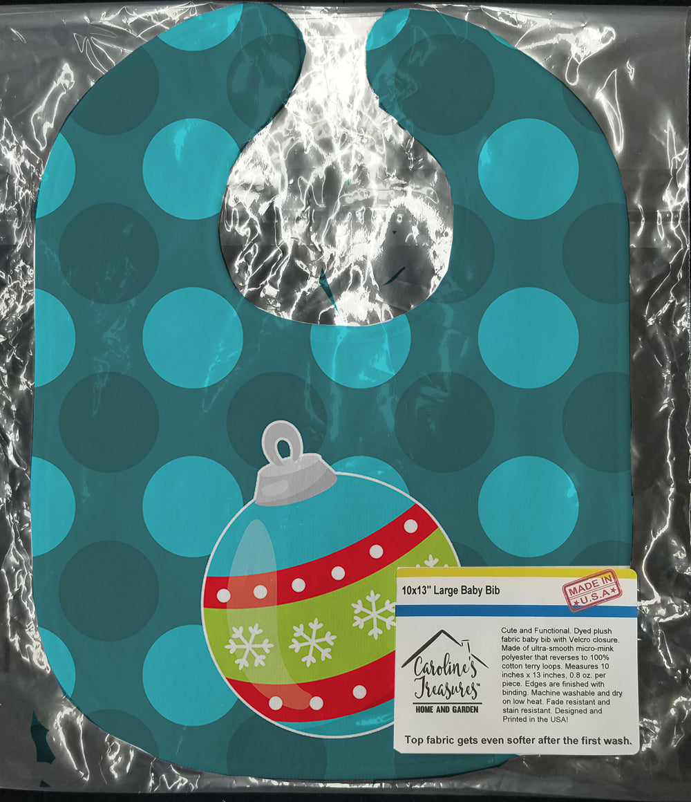 Christmas Ornament Baby Bib Easy-Clean Baby Bib Baby Feeding Accessory Baby Mealtime Essential, 10 x 13, Multicolor