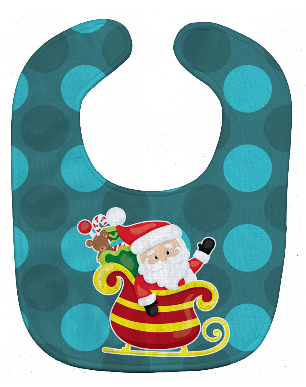 Christmas Santa Claus Sleigh Baby Bib Easy-Clean Baby Bib Baby Feeding Accessory Baby Mealtime Essential, 10 x 13, Multicolor