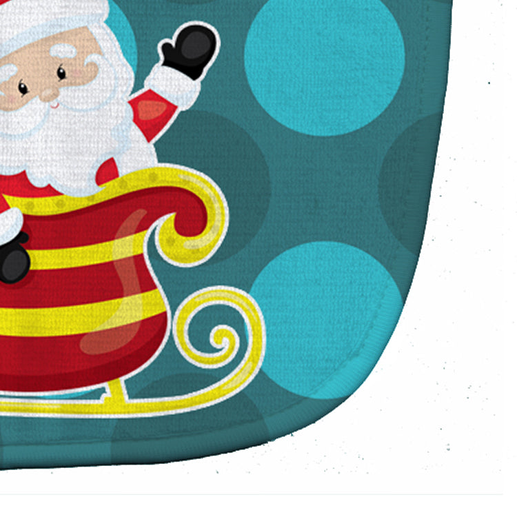 Christmas Santa Claus Sleigh Baby Bib Easy-Clean Baby Bib Baby Feeding Accessory Baby Mealtime Essential, 10 x 13, Multicolor