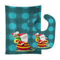 Christmas Santa Claus Sleigh Baby Bib & Burp Cloth Easy-Clean Baby Bib Baby Feeding Accessory Baby Mealtime Essential