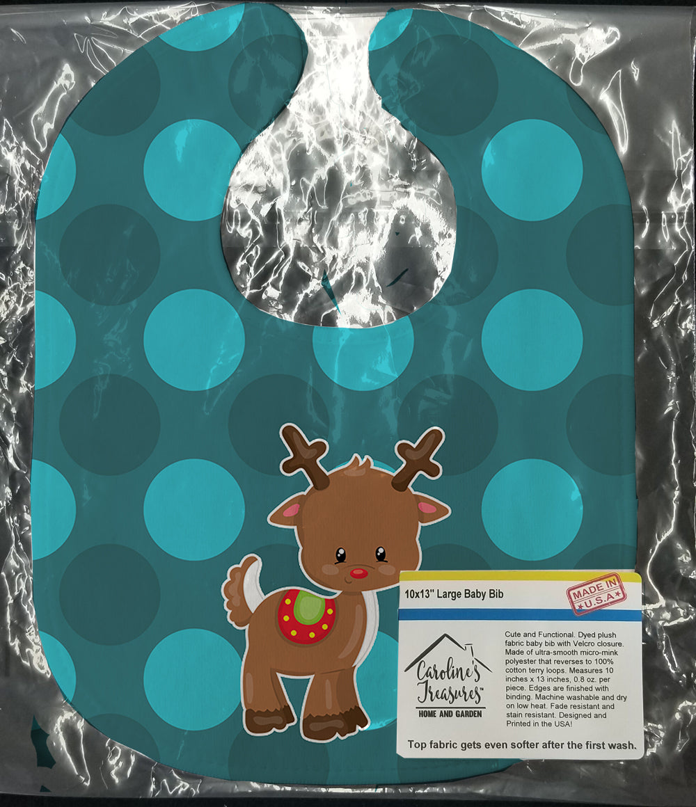 Christmas Reindeer #2 Baby Bib Easy-Clean Baby Bib Baby Feeding Accessory Baby Mealtime Essential, 10 x 13, Multicolor
