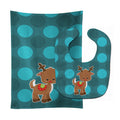 Christmas Reindeer #2 Baby Bib & Burp Cloth Easy-Clean Baby Bib Baby Feeding Accessory Baby Mealtime Essential