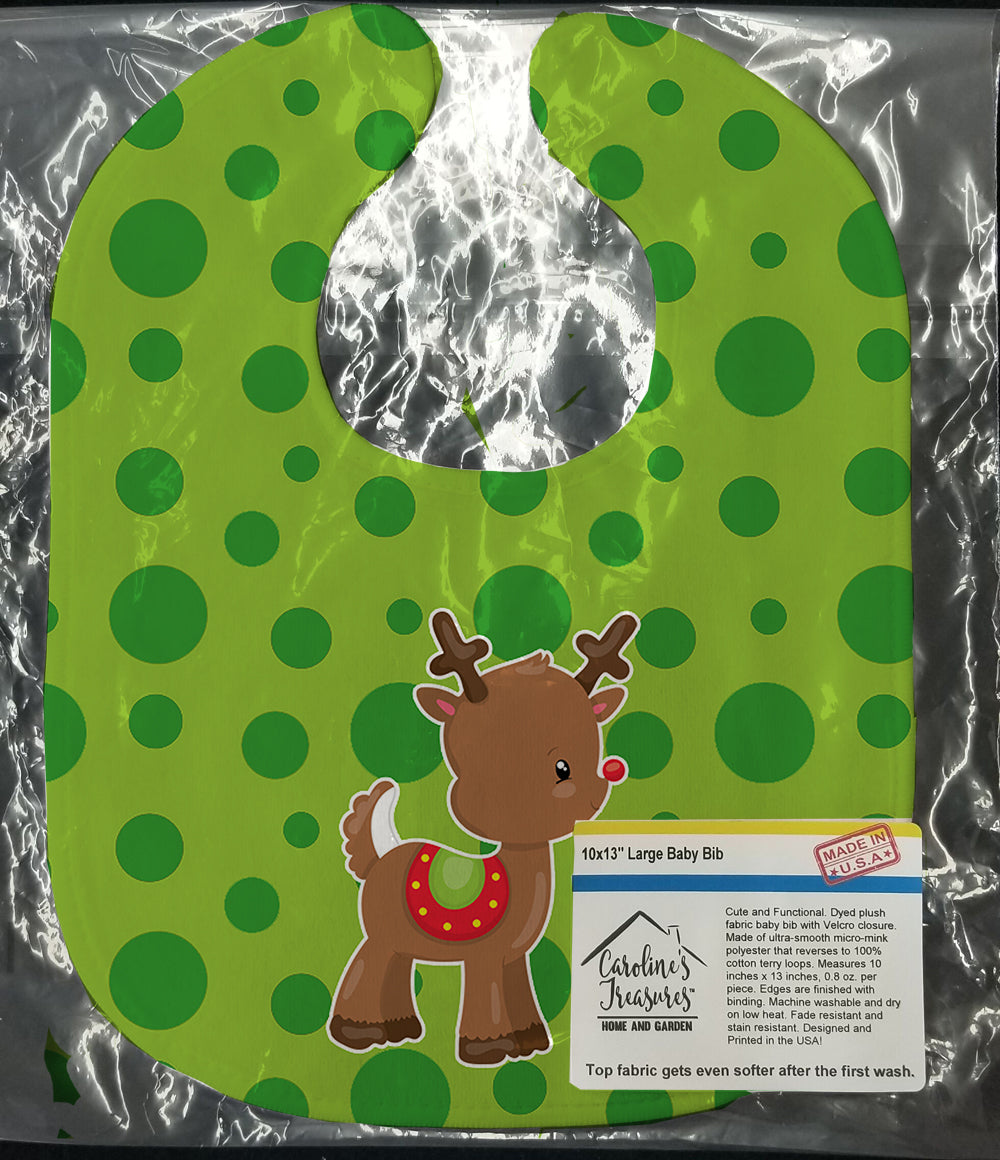 Christmas Reindeer #3 Baby Bib Easy-Clean Baby Bib Baby Feeding Accessory Baby Mealtime Essential, 10 x 13, Multicolor
