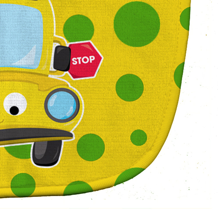 Back to School Bus #2 Baby Bib Easy-Clean Baby Bib Baby Feeding Accessory Baby Mealtime Essential, 10 x 13, Multicolor