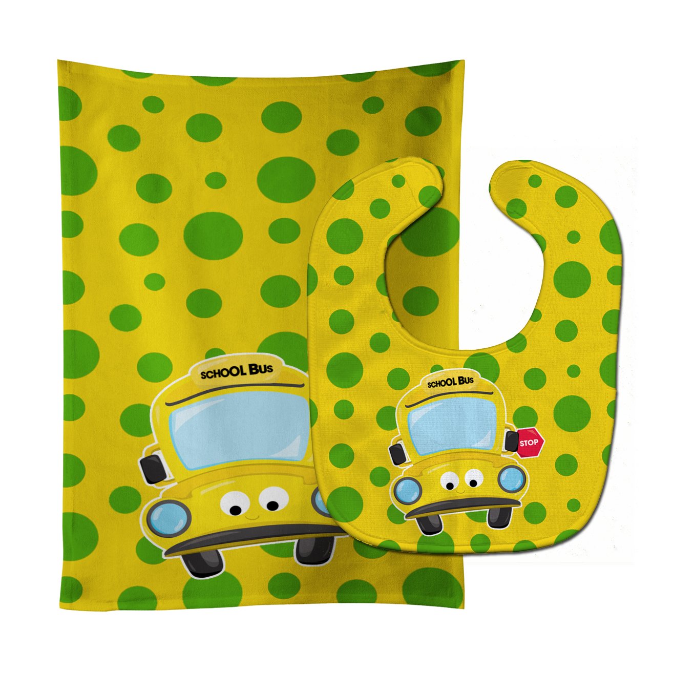Back to School Bus #2 Baby Bib & Burp Cloth Easy-Clean Baby Bib Baby Feeding Accessory Baby Mealtime Essential