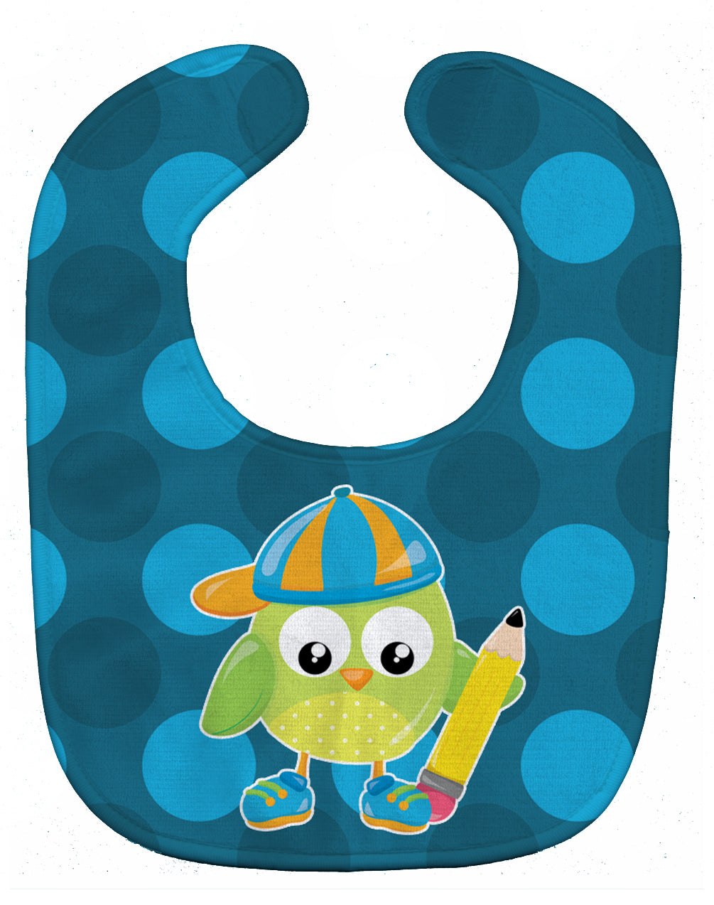 Back to School Boy Bird Baby Bib Easy-Clean Baby Bib Baby Feeding Accessory Baby Mealtime Essential, 10 x 13, Multicolor