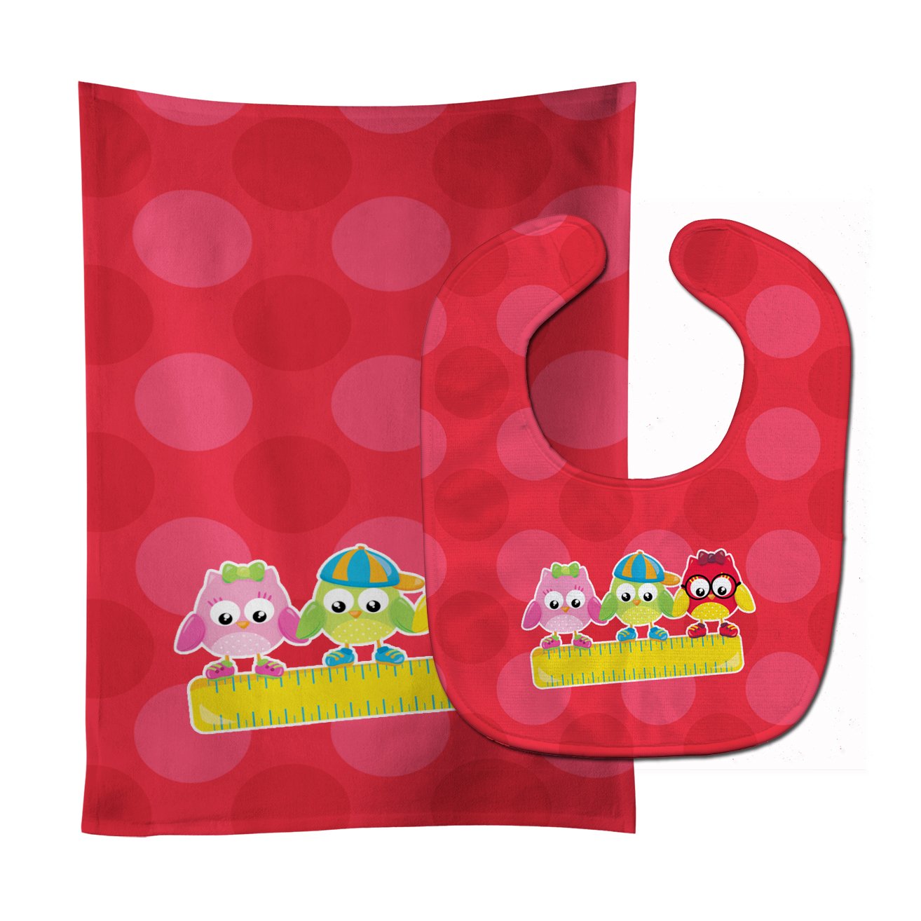 Back to School Birds Baby Bib & Burp Cloth Easy-Clean Baby Bib Baby Feeding Accessory Baby Mealtime Essential