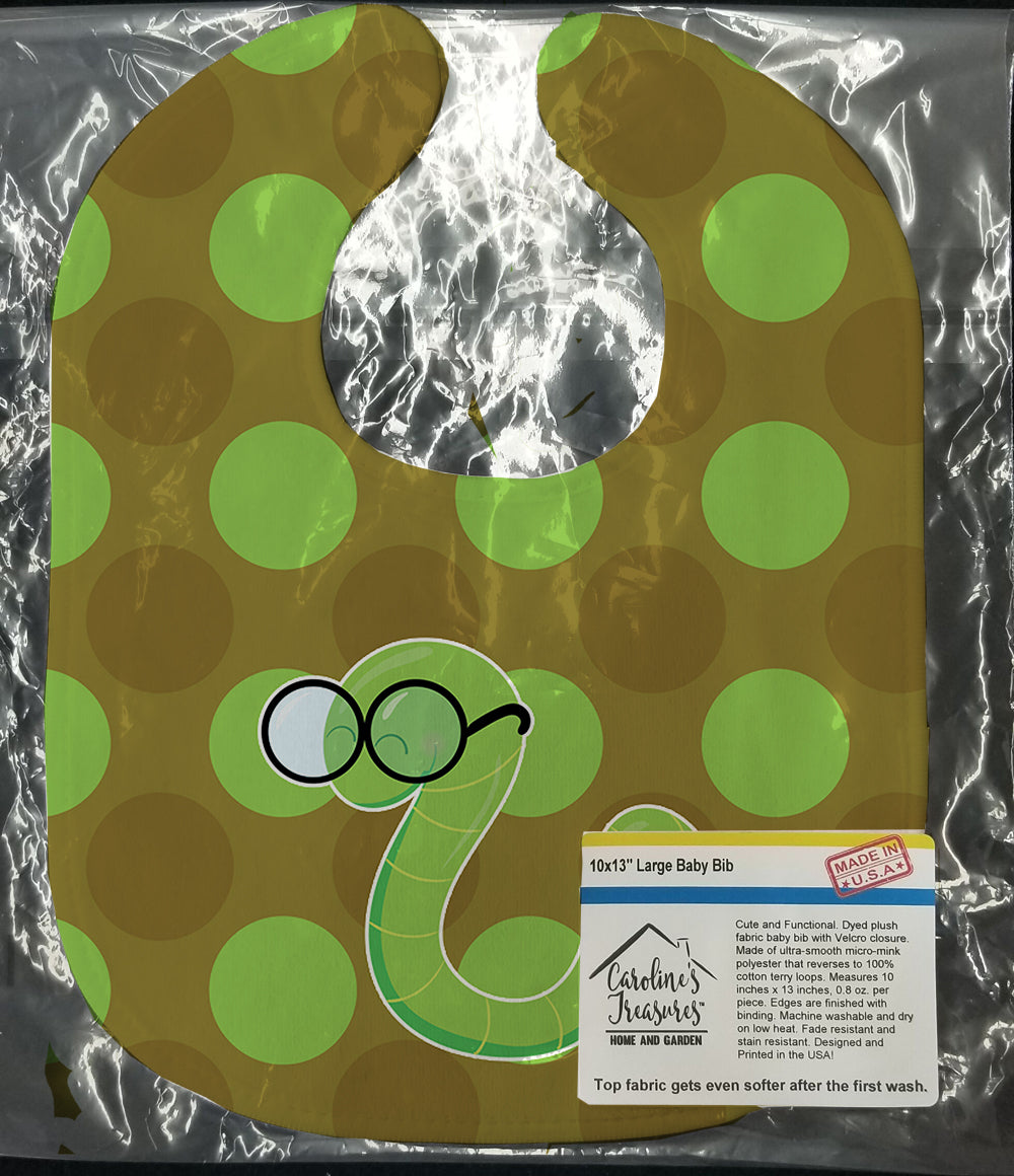Back to School Worm Baby Bib Easy-Clean Baby Bib Baby Feeding Accessory Baby Mealtime Essential, 10 x 13, Multicolor