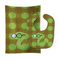 Back to School Worm Baby Bib & Burp Cloth Easy-Clean Baby Bib Baby Feeding Accessory Baby Mealtime Essential