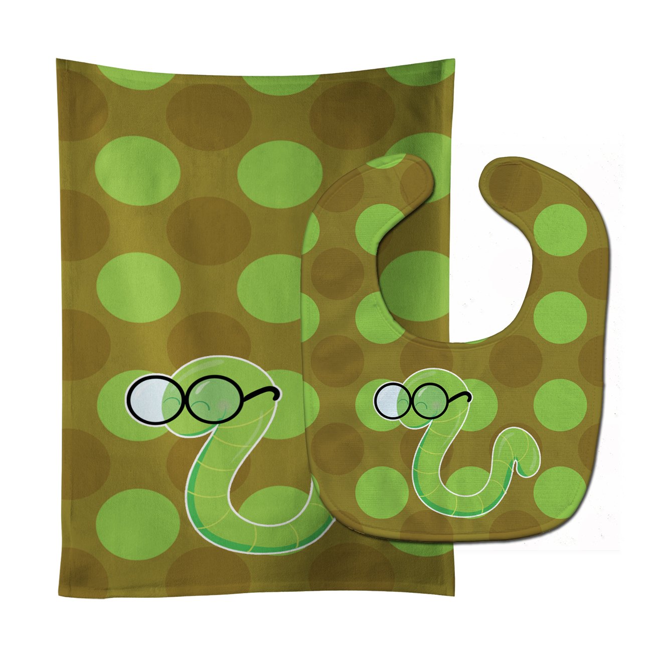 Back to School Worm Baby Bib & Burp Cloth Easy-Clean Baby Bib Baby Feeding Accessory Baby Mealtime Essential