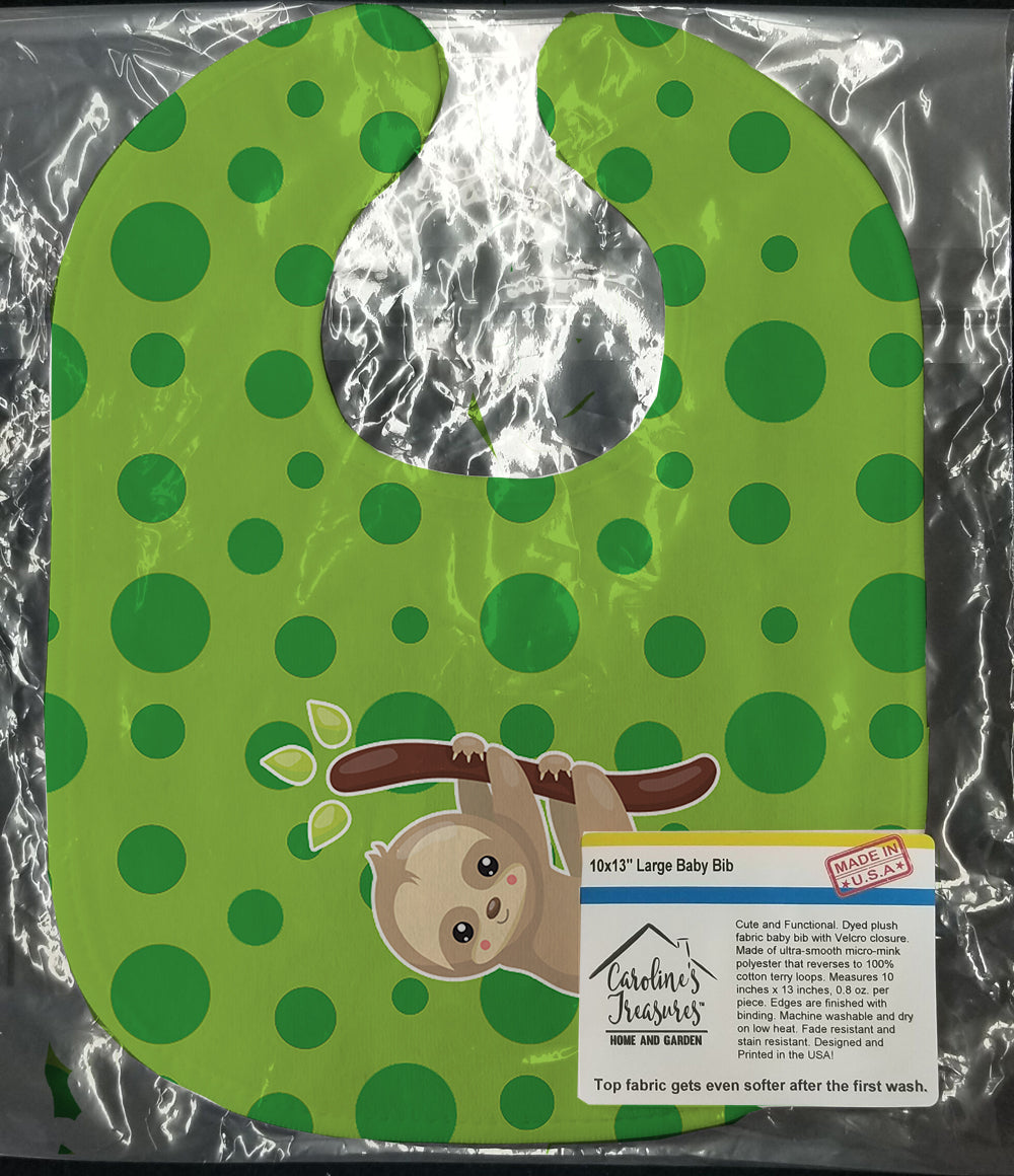 Sloth Baby Bib Easy-Clean Baby Bib Baby Feeding Accessory Baby Mealtime Essential, 10 x 13, Multicolor