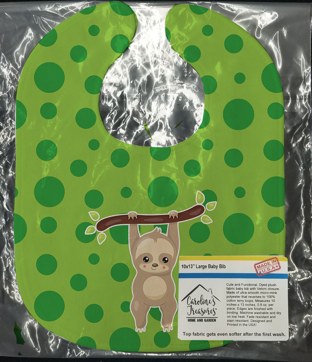 Sloth #2 Baby Bib Easy-Clean Baby Bib Baby Feeding Accessory Baby Mealtime Essential, 10 x 13, Multicolor