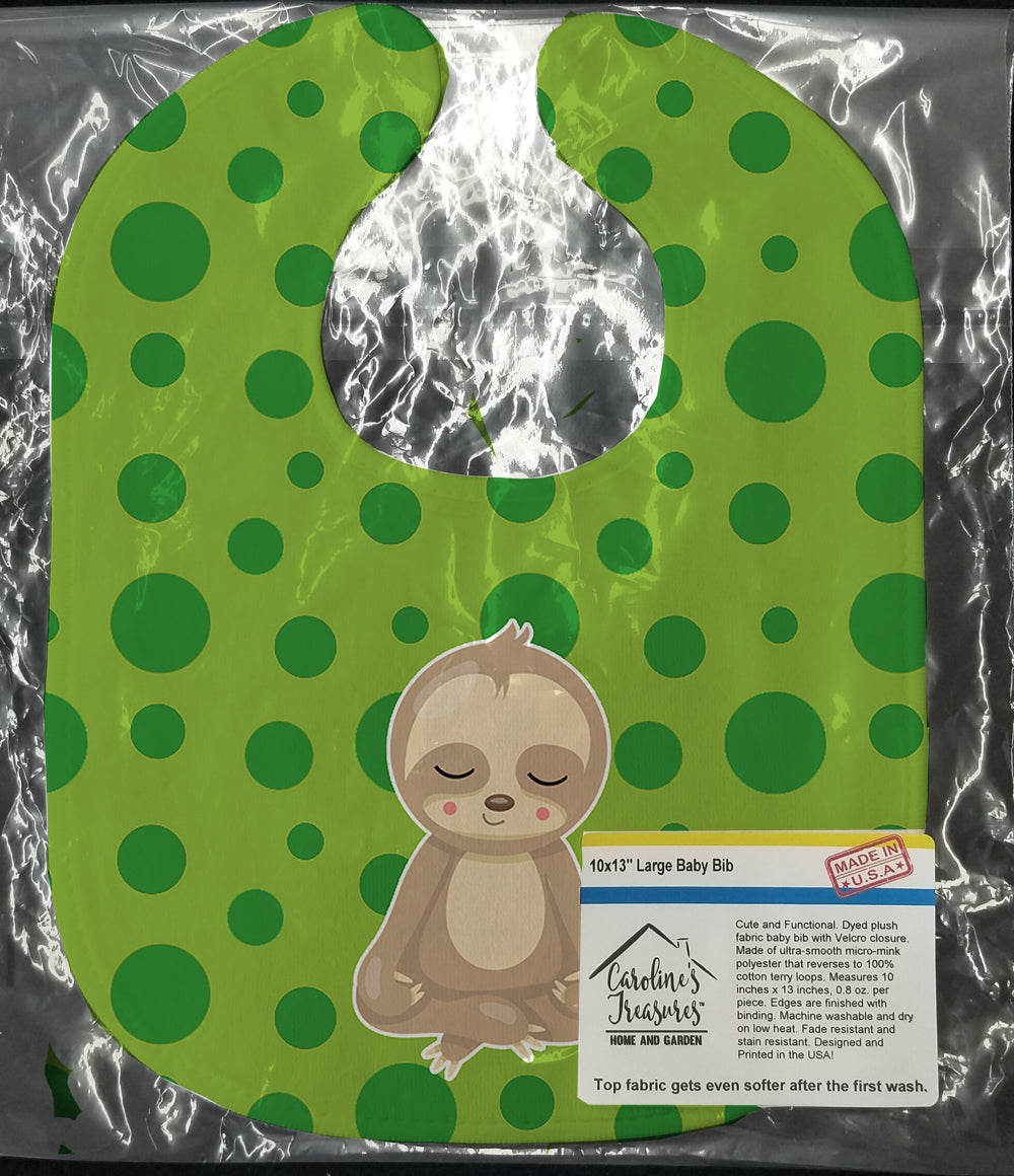 Sloth Yoga Baby Bib Easy-Clean Baby Bib Baby Feeding Accessory Baby Mealtime Essential, 10 x 13, Multicolor