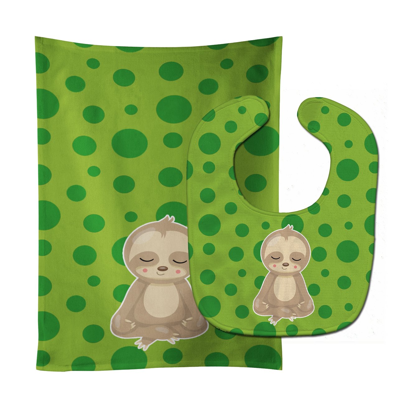 Sloth Yoga Baby Bib & Burp Cloth Easy-Clean Baby Bib Baby Feeding Accessory Baby Mealtime Essential