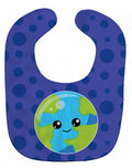 Planets Earth Baby Bib Easy-Clean Baby Bib Baby Feeding Accessory Baby Mealtime Essential, 10 x 13, Multicolor