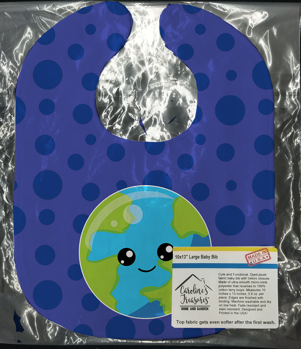 Planets Earth Baby Bib Easy-Clean Baby Bib Baby Feeding Accessory Baby Mealtime Essential, 10 x 13, Multicolor