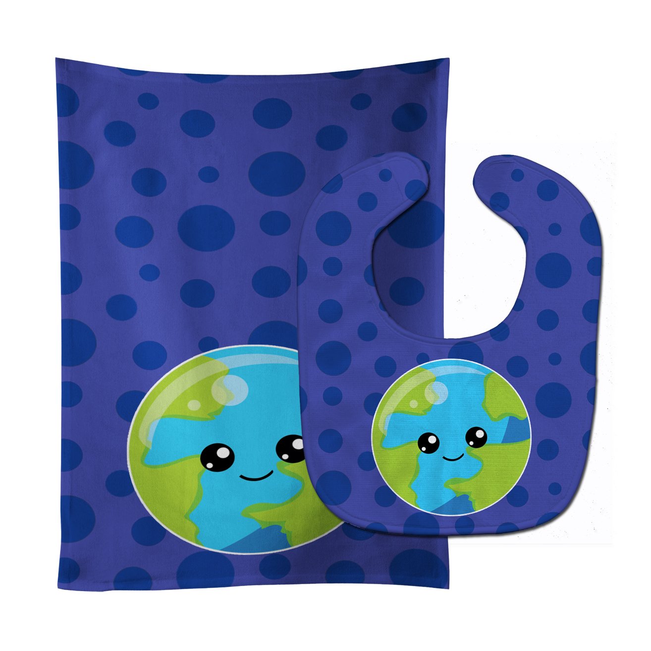 Planets Earth Baby Bib & Burp Cloth Easy-Clean Baby Bib Baby Feeding Accessory Baby Mealtime Essential