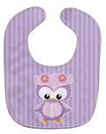 Girl Bird on Purple Baby Bib Easy-Clean Baby Bib Baby Feeding Accessory Baby Mealtime Essential, 10 x 13, Multicolor