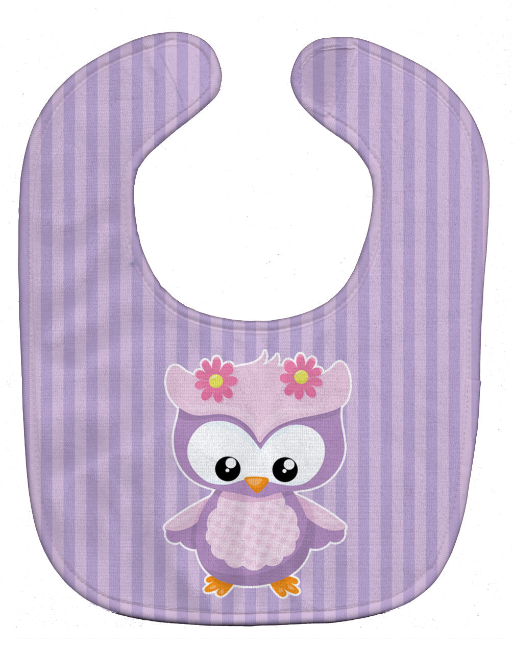 Girl Bird on Purple Baby Bib Easy-Clean Baby Bib Baby Feeding Accessory Baby Mealtime Essential, 10 x 13, Multicolor