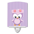 Girl Bird on Purple Ceramic Night Light Compact, UL-Certified, Ideal for Bedroom, Bathroom, Nursery, Hallway, Kitchen, 6x4x3, Multicolor