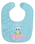 Girl Bird on Blue Baby Bib Easy-Clean Baby Bib Baby Feeding Accessory Baby Mealtime Essential, 10 x 13, Multicolor