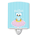 Girl Bird on Blue Ceramic Night Light Compact, UL-Certified, Ideal for Bedroom, Bathroom, Nursery, Hallway, Kitchen, 6x4x3, Multicolor