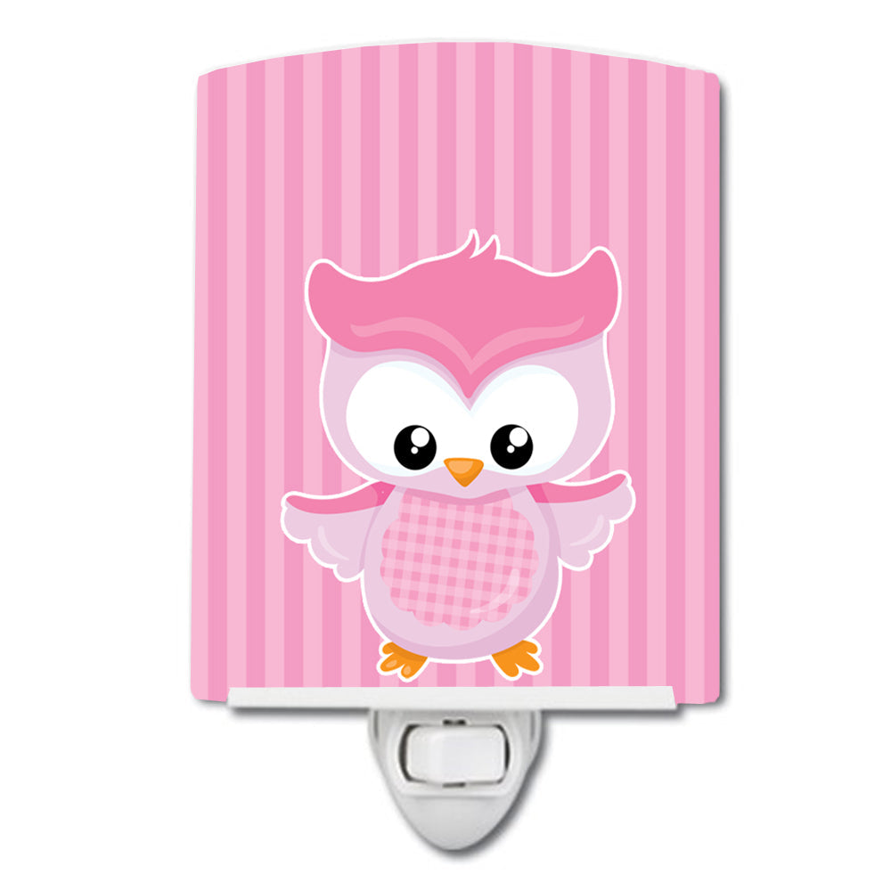 Girl Bird on Pink Ceramic Night Light Compact, UL-Certified, Ideal for Bedroom, Bathroom, Nursery, Hallway, Kitchen, 6x4x3, Multicolor