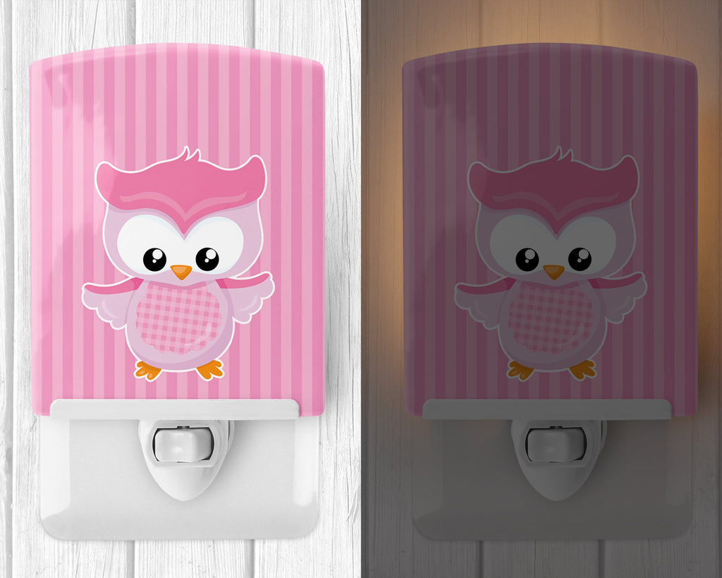 Girl Bird on Pink Ceramic Night Light Compact, UL-Certified, Ideal for Bedroom, Bathroom, Nursery, Hallway, Kitchen, 6x4x3, Multicolor