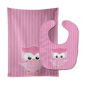 Girl Bird on Pink Baby Bib & Burp Cloth Easy-Clean Baby Bib Baby Feeding Accessory Baby Mealtime Essential