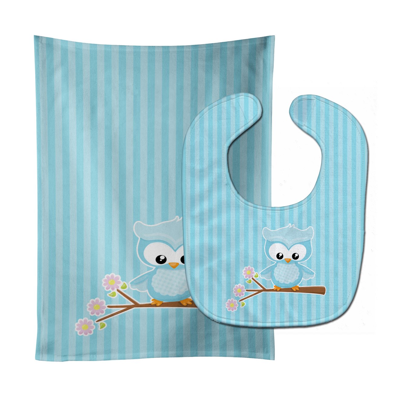 Girl Bird on Branch Baby Bib & Burp Cloth Easy-Clean Baby Bib Baby Feeding Accessory Baby Mealtime Essential