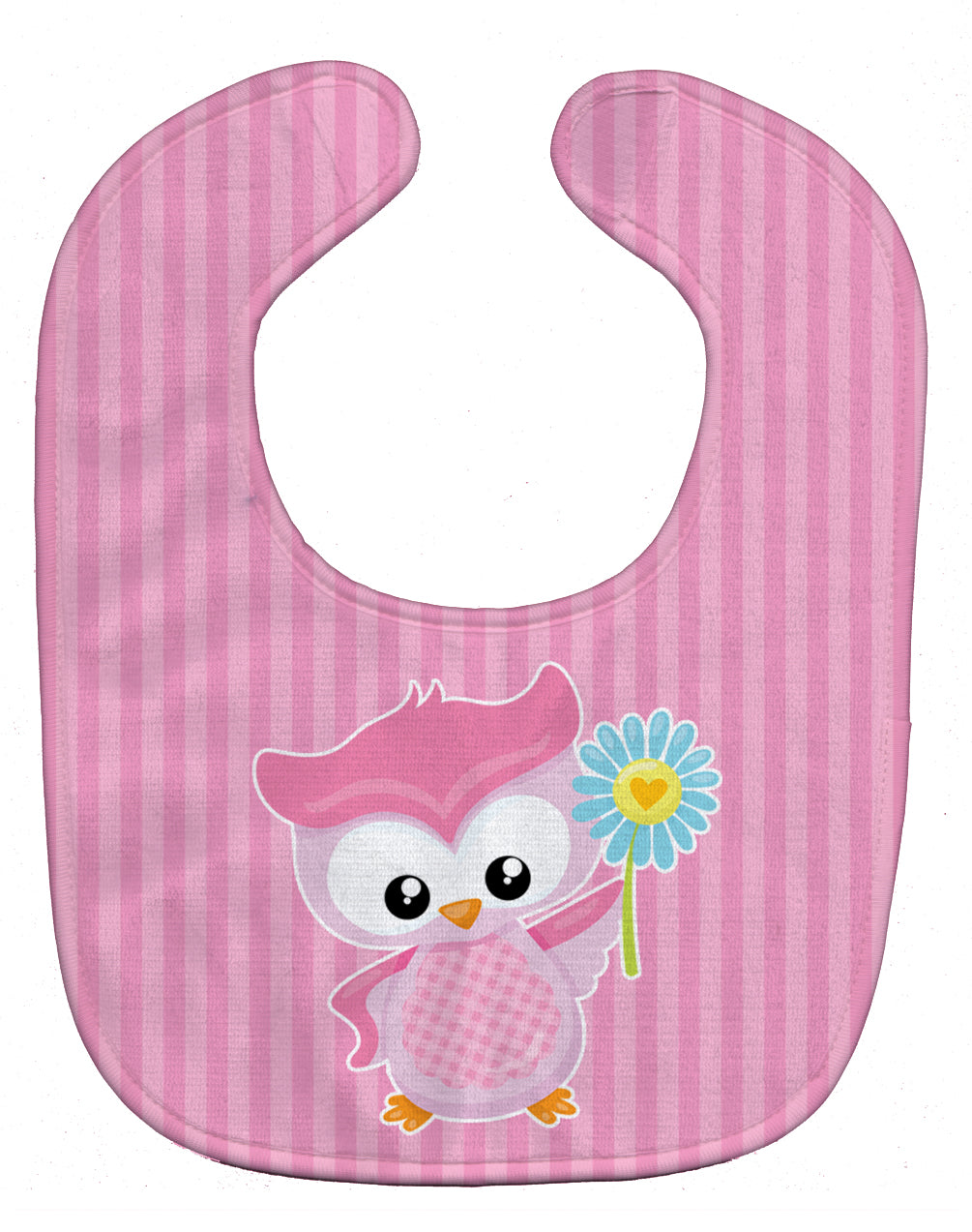 Girl Bird with Flower Pink Baby Bib Easy-Clean Baby Bib Baby Feeding Accessory Baby Mealtime Essential, 10 x 13, Multicolor