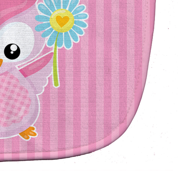 Girl Bird with Flower Pink Baby Bib Easy-Clean Baby Bib Baby Feeding Accessory Baby Mealtime Essential, 10 x 13, Multicolor