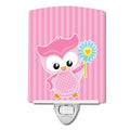 Girl Bird with Flower Pink Ceramic Night Light Compact, UL-Certified, Ideal for Bedroom, Bathroom, Nursery, Hallway, Kitchen, 6x4x3, Multicolor