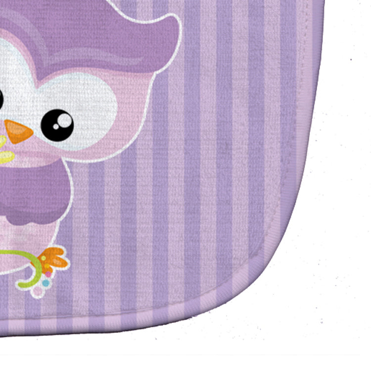 Girl Bird with Flowers Purple Baby Bib Easy-Clean Baby Bib Baby Feeding Accessory Baby Mealtime Essential, 10 x 13, Multicolor