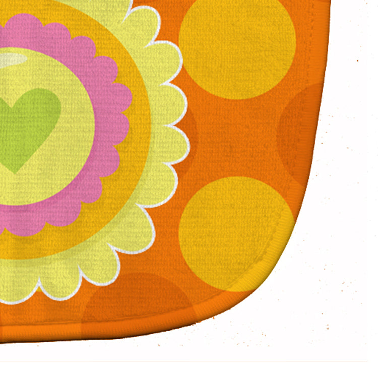Heart Flower Orange Baby Bib Easy-Clean Baby Bib Baby Feeding Accessory Baby Mealtime Essential, 10 x 13, Multicolor