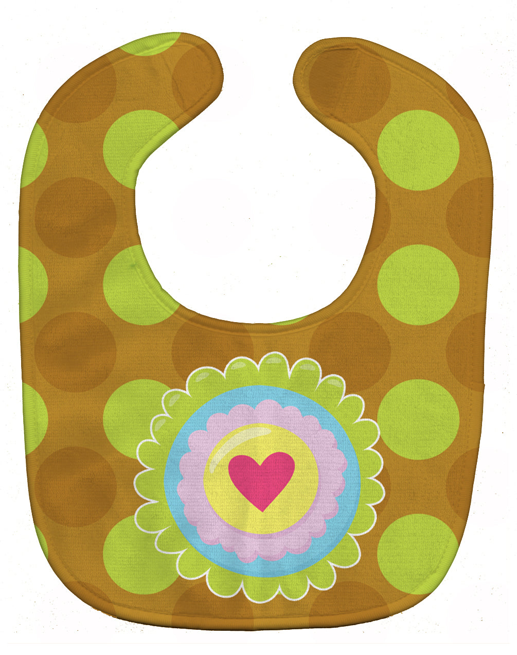 Heart Flower Green Baby Bib Easy-Clean Baby Bib Baby Feeding Accessory Baby Mealtime Essential, 10 x 13, Multicolor