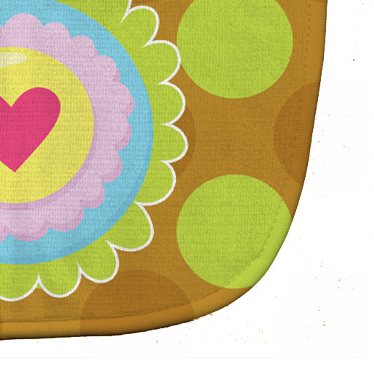 Heart Flower Green Baby Bib Easy-Clean Baby Bib Baby Feeding Accessory Baby Mealtime Essential, 10 x 13, Multicolor