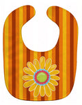 Heart Flower Orange #2 Baby Bib Easy-Clean Baby Bib Baby Feeding Accessory Baby Mealtime Essential, 10 x 13, Multicolor