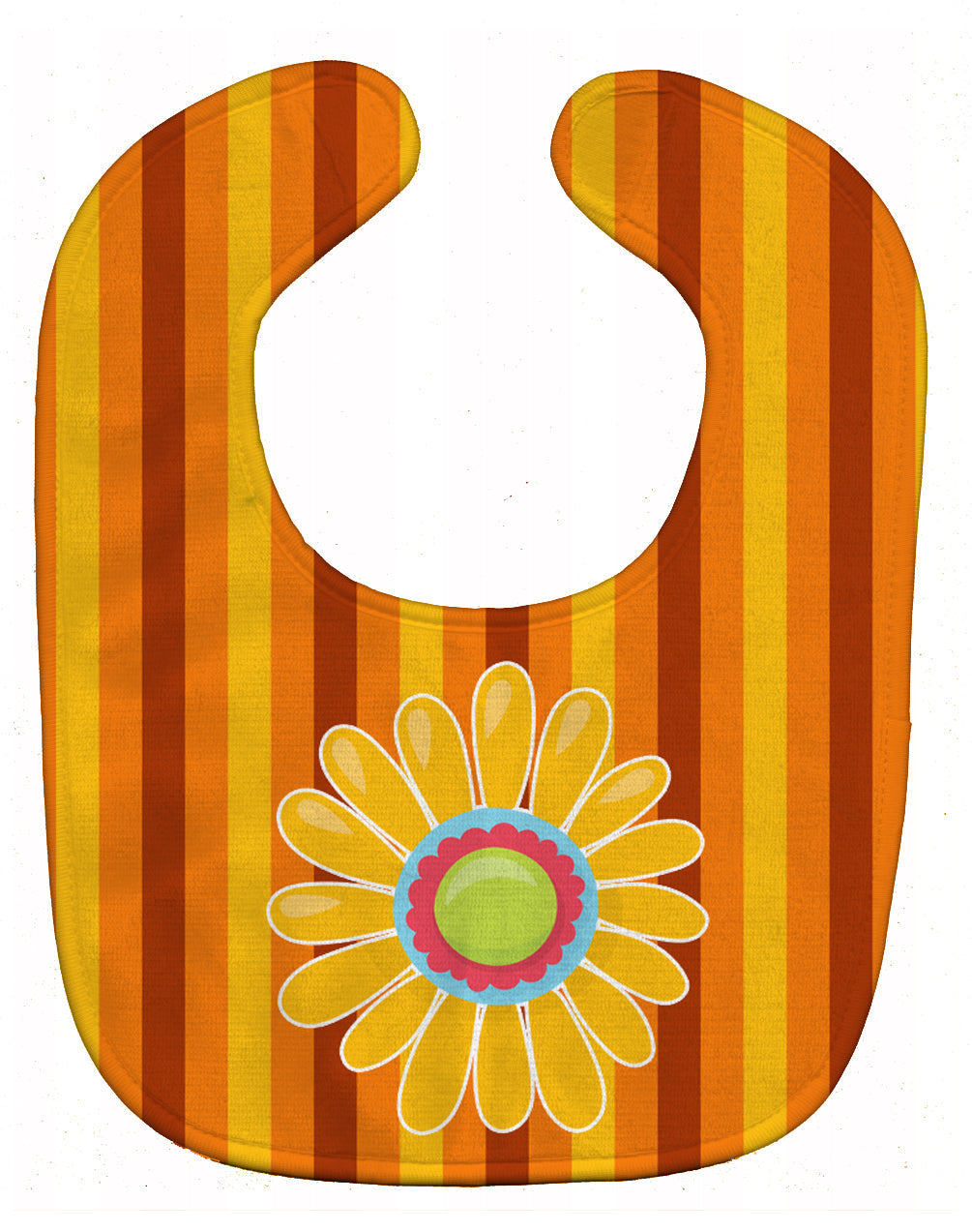 Heart Flower Orange #2 Baby Bib Easy-Clean Baby Bib Baby Feeding Accessory Baby Mealtime Essential, 10 x 13, Multicolor